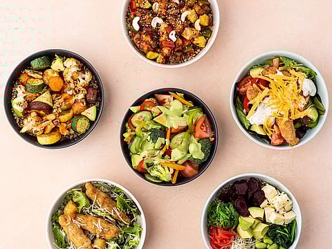 Health-conscious, sustainable diners will find something to munch on in each of the three Thematic Pavilions across Expo. | Above: Vegan food offered by celebrity plant-based chef Matthew Kenney