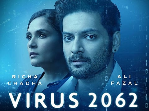 Richa Chadha and Ali Fazal in the poster for the Virus 2062 podcast