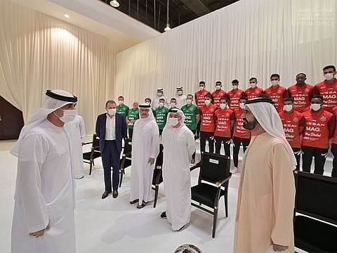 His Highness Sheikh Mohammed Bin Rashid Al Maktoum, Vice President and Prime Minister of the UAE and Ruler of Dubai, congratulated the Shabab Al Ahli Football Club for winning the UAE President’s Cup, 50th Cup and UAE Super Cup during the 2020-2021 football season.