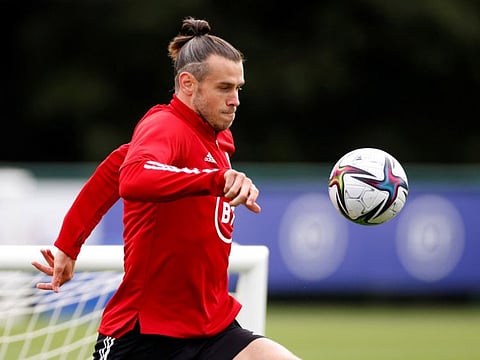 Wales' Gareth Bale during training ahead of their game against Belarus tomorrow.