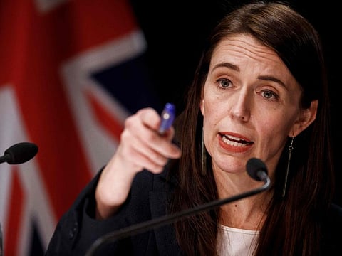 New Zealand Prime Minister Jacinda Ardern speaks during a press conference in Wellington.