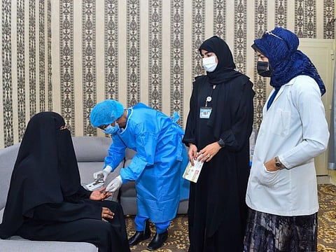 Families are undergoing medical check up during an health event organised by the Sharjah Police as part of its community initiatives targeting the families of inmates.
