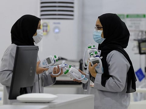 Bahraini health workers at the Sitra field Intensive Care Unit (ICU) hospital for COVID-19 patients. Bahrain so far has recorded a total of 272,916 coronavirus cases and 1,388 related fatalities. The new school year is slated to begin on September 7 when a system blending in-person attendance and remote learning will be implemented.
