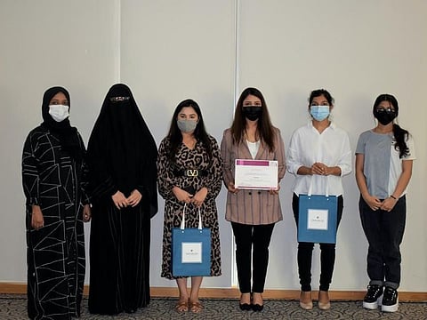 The donation was conducted at a private event at DFWAC’s headquarters, in the presence of Dr Amina Hussain Bin Hammad and Nora Mohamed Elsheikh.