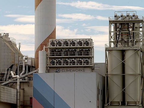 A facility for capturing CO2 from air of Swiss Climeworks AG.