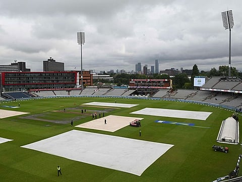 Empty stands the Old Trafford, Manchester, following news of the cancellation of the fifth cricket Test match between England and India on September 10, 2021.