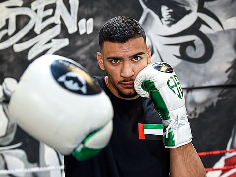 Hamzah Sheeraz has been training in Dubai at Real Boxing Only Gym. Virendra Saklani/Gulf News