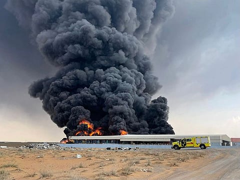 There were no immediate reports of injuries in the tyre factor fire.