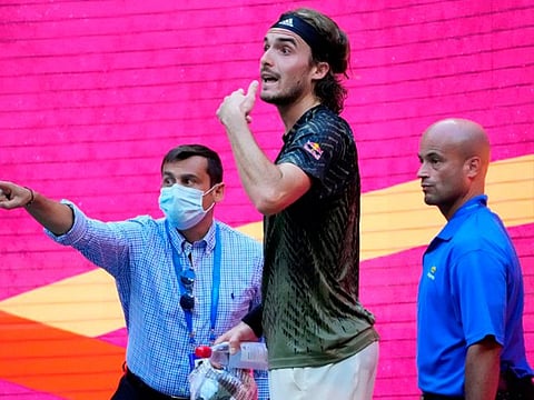 Stefanos Tsitsipas was accused of gamesmanship by Andy Murray during the US Open for taking a lengthy trip to the bathroom at a critical point in their first-round match.