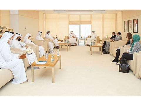 Officials attend the Abu Dhabi Judicial Department meeting on the Abu Dhabi CAS Alternative Hearing Centre