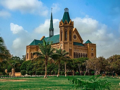 The work on the Frere Hall started in 1863 and completed in two years.
