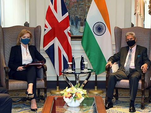External Affairs Minister S Jaishankar meets United Kingdom Foreign Secretary Liz Truss, in New York on September 21, 2021.