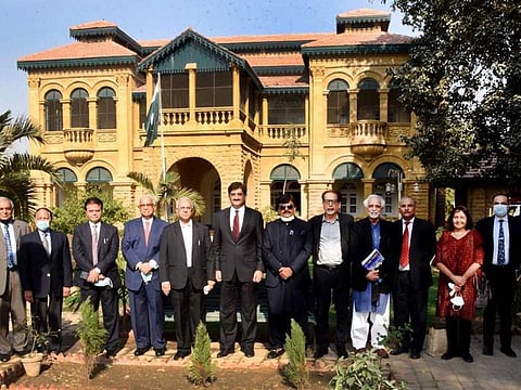 Leader of Opposition in Sindh Assembly, Haleem Adil Sheikh, and others who visited the Quaid-e-Azam House Museum.