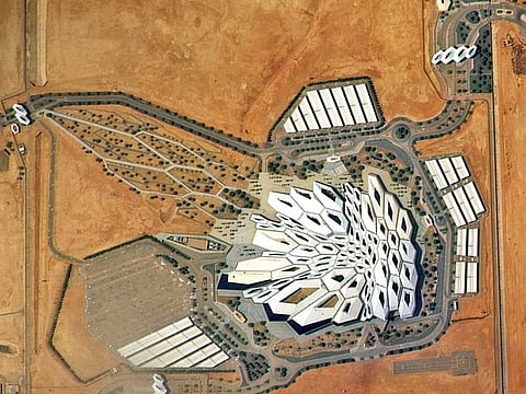The Mohammed Bin Rashid Space Centre (MBRSC) on Thursday shares on Twitter a photo of the beautiful architecture of the King Abdullah Petroleum Studies and Research Center (KAPSARC) in Riyadh taken by KhalifaSat from around 613km above Earth.