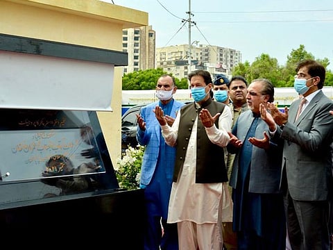 Imran Khan at the groundbreaking ceremony for the modern railway project.