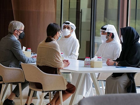 Sheikh Maktoum bin Mohammed bin Rashid Al Maktoum (second from right) meeting ICOM Director-General Peter Keller (extreme left) in Dubai on Monday