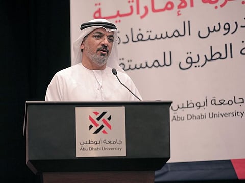 Dr Jamal Al Kaabi, undersecretary at the Abu Dhabi health regulator, the Department of Health (DoH), speaking at a seminar on Wednesday at the Abu Dhabi University that looked at the UAE’s experience with COVID-19.the
