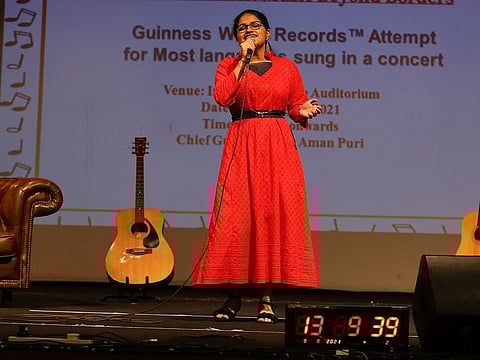 Suchethe Satish at the record-breaking concert at the Indian Consulate in Dubai
