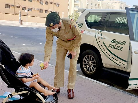 Lt Omar Al Zaabi, an officer at Al Muraqqabat Police Station, told Gulf News that he was on duty on September 26 this year, when he noticed a Filipina boy waving at the police patrol. He stopped the car and stepped out to greet the boy who was surprised.