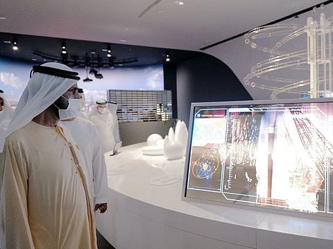 His Highness Sheikh Mohammed bin Rashid Al Maktoum, Vice-President and Prime Minister of the UAE and Ruler of Dubai, toured the venue of Expo 2020 Dubai today.