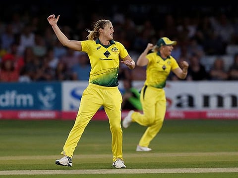 All-rounder Ellyse Perry became the first Australian woman to take 300 international wickets after she dismissed India's Pooja Vastrakar on day three of the four-day pink-ball Test on the Gold Coast today.