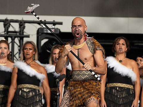 Haka performers at Dubai Millennium Amphitheatre at Expo 2020 Dubai