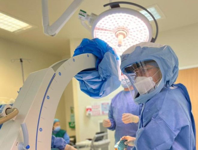 The woman was able to walk again after the surgery at Himchan Joint and Spine Centre, University Hospital of Sharjah