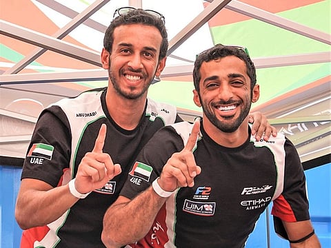 Team Abu Dhabi's Rashed Al Qemzi and Mansoor Al Mansoori