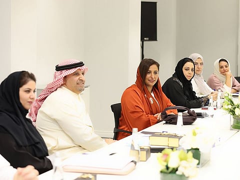 Bodour Al Qasimi (third from left) meeting Saudi Publishers Association members in Riyadh, Saudi Arabia