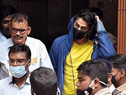 Bollywood actor Shah Rukh Khan's son Aryan Khan leaves the NCB office.