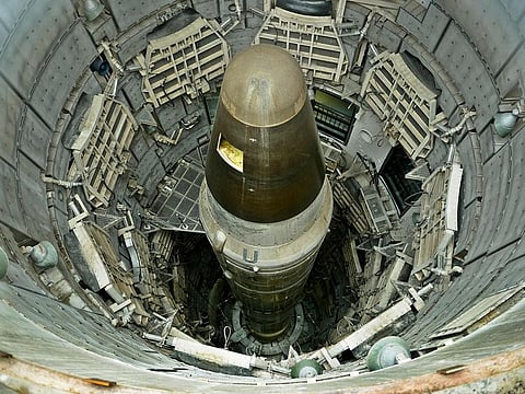 File photo: A deactivated Titan II nuclear ICMB is seen in a silo at the Titan Missile Museum in Green Valley, Arizona.