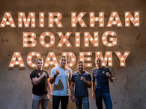 At the anouncement of the partnership between GymNation and The Amir Khan Academy