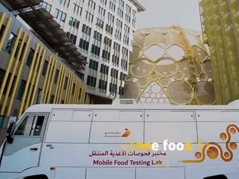 The mobile testing lab launched by Dubai Municipality at Expo 2020 Dubai