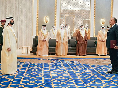 Sheikh Mohammed bin Rashid Al Maktoum received credentials of the new ambassadors during a ceremony held at Expo 2020 Dubai on Sunday