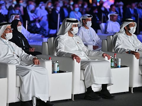 Sheikh Maktoum bin Mohammed bin Rashid Al Maktoum, Deputy Ruler of Dubai and Deputy Prime Minister and Minister of Finance during his attendance at the Dubai International Public-Private Partnership Conference.