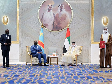 Sheikh Mohammed bin Rashid Al Maktoum with the President of the Democratic Republic of the Congo (DRC).