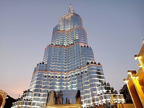 A view of the 'Burj Khalifa' pandal created by Kolkata’s Sreebhumi Sporting Club on the occasion of Durga Puja festival.