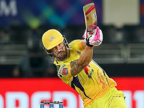 Faf du Plessis in action for Chennai Super Kings in the final of the Indian Premier League 2021 last month.