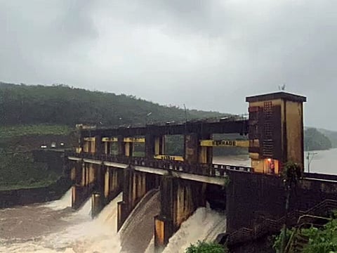 Maniyar dam releases water due to continuous rain, in Pathanamthitta.