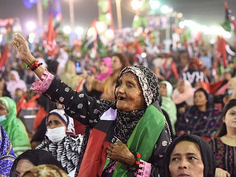 People who gathered at the PPP rally in Karachi.