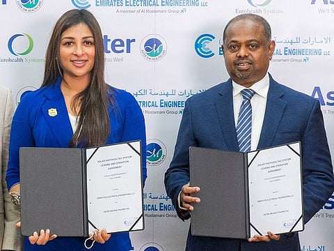(L to R) Alisha Moopen, Deputy Managing Director, Aster DM Healthcare and Prabash Manthara, General Manager, Emirates Electrical Engineering