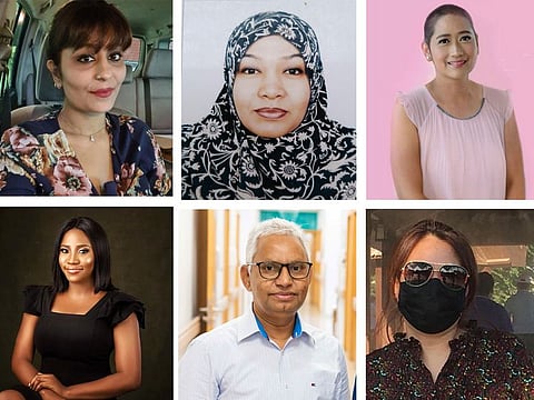 Six breast cancer patients in the UAE share their inspirational tales: (Clockwise from top left) Dimple Shamim, Mona Mohammad Ahmed Abdel-Aty, Joan Bautiste, Michelle A, Mohammad Aslam Khan and Okebugwa Osinach.