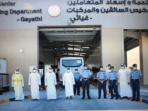 Key officials at the new Ghayathi testing centre.