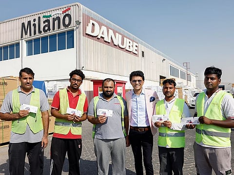 Mr Cricket UAE Anis Sajan giving free tickets to employees for India-Pakistan match in Dubai.