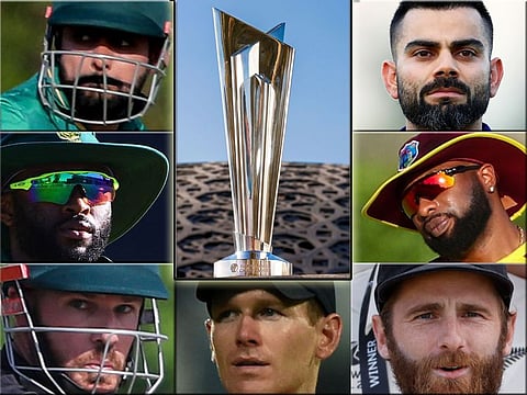 All eyes on the prize. Captains of some of the leading contenders for the ICC Men's T20 World Cup in the UAE.
