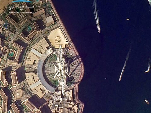 New photo of Ain Dubai, world's tallest observation wheel at 250m in Dubai, taken by UAE's KhalifaSat and shared by MBRSC on Wednesday