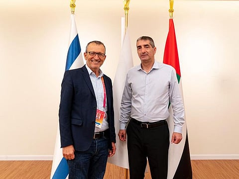 From left: Elazar Cohen, Commissioner-General of Israel Pavilion at Expo 2020 Dubai, with Professor Yitshak Kreiss.
