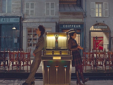 Timothée Chalamet and Lyna Khoudri in the film The French Dispatch