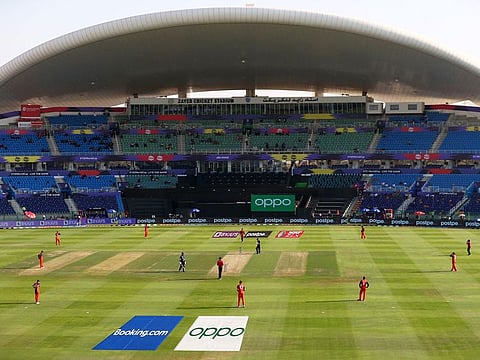 The Zayed Cricket Stadium in Abu Dhabi. South Africa and Australia meet in the Super 12s opener of the ICC Men's T20 World Cup on October 23, 2021.