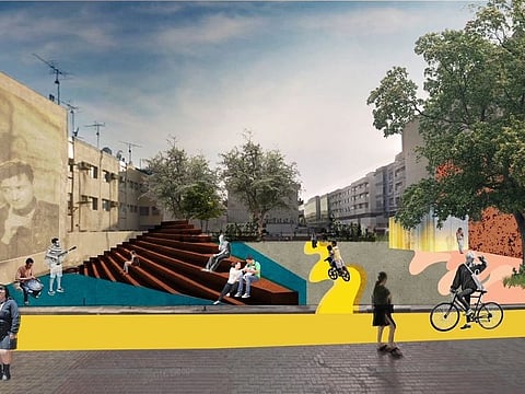 Artistic impression of the sustainable urban project to redesign Al Karama , one of Dubai's densely populated areas.